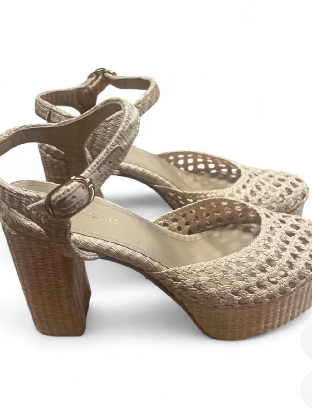 Andrea Gomez Beatriz Raffia Platform Sandal - Natural